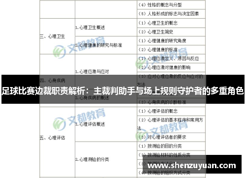 足球比赛边裁职责解析：主裁判助手与场上规则守护者的多重角色